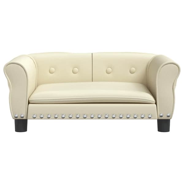 vidaXL Hundbädd gräddvit 70x45x30 cm konstläder Kräm