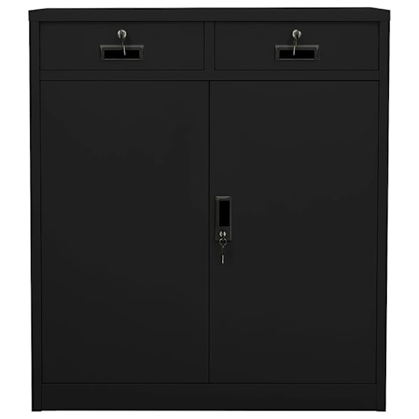 vidaXL Dokumentskåp svart 90x40x102 cm stål Svart