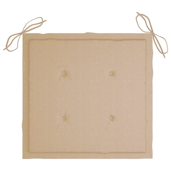 vidaXL Hopfällbara stolar med beige dynor 8 st massivt teakträ Beige