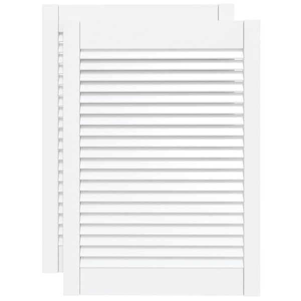 vidaXL Skåpluckor lamelldesign 2 st vit 69x49,4 cm massiv furu Vit