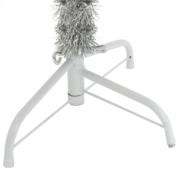 vidaXL Halv plastgran med fot silver 120 cm PET Silver