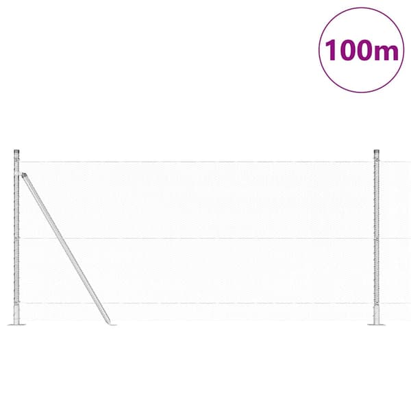 vidaXL Hexagonal stängsel med betongfundament 100 x 1 m Silver Mesh Silver