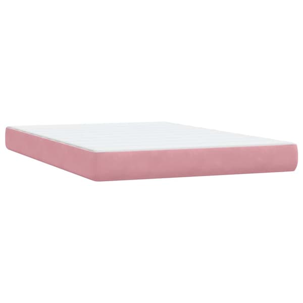vidaXL Ramsäng med madrass rosa 140x220 cm sammet Rosa