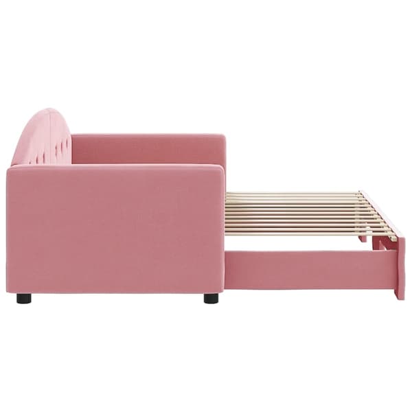 vidaXL Dagbädd utdragbar rosa 80x200 cm sammet Rosa