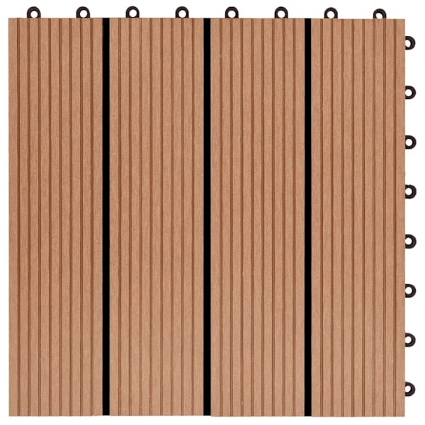 vidaXL Trall 22 st 30x30 cm 2 kvm WPC teakfärg Brun
