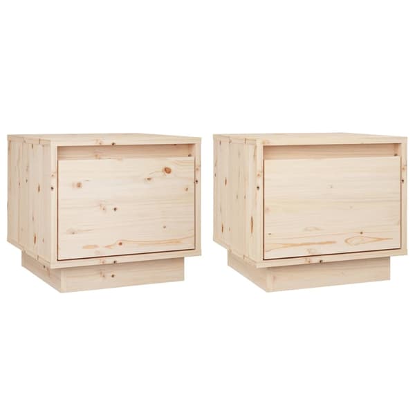 vidaXL Sängbord 2 st 35x34x32 cm massiv furu Brun