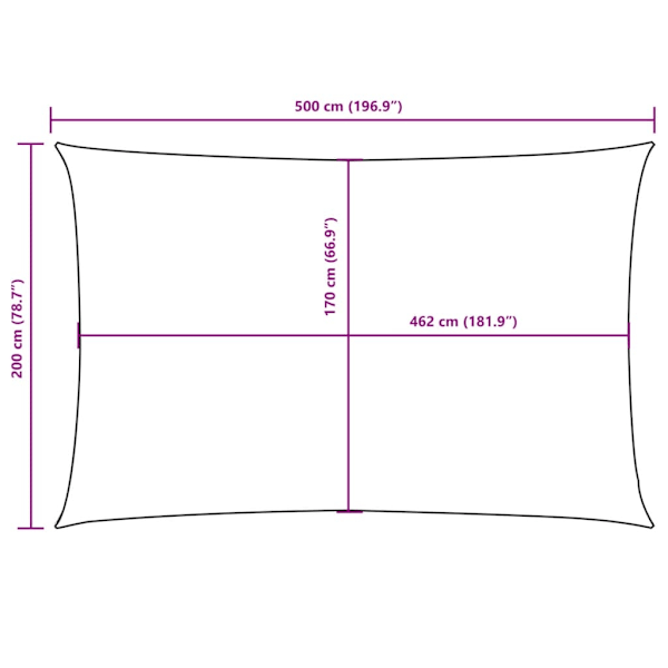 vidaXL Solsegel oxfordtyg rektangulärt 2x5 m beige Beige