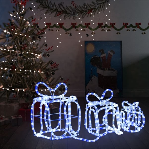 vidaXL Juldekoration julklappar med 180 LED inomhus/utomhus Vit