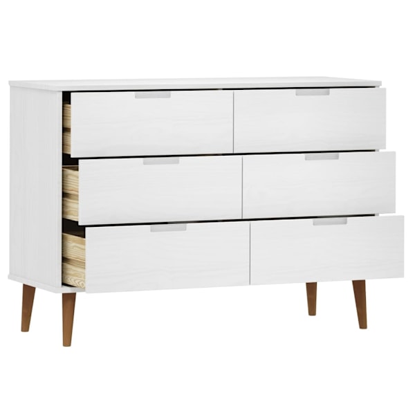 vidaXL Byrå MOLDE vit 113x40x80 cm massiv furu Vit