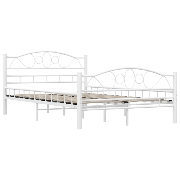 vidaXL Sängram utan madrass vit metall 120x200 cm Vit