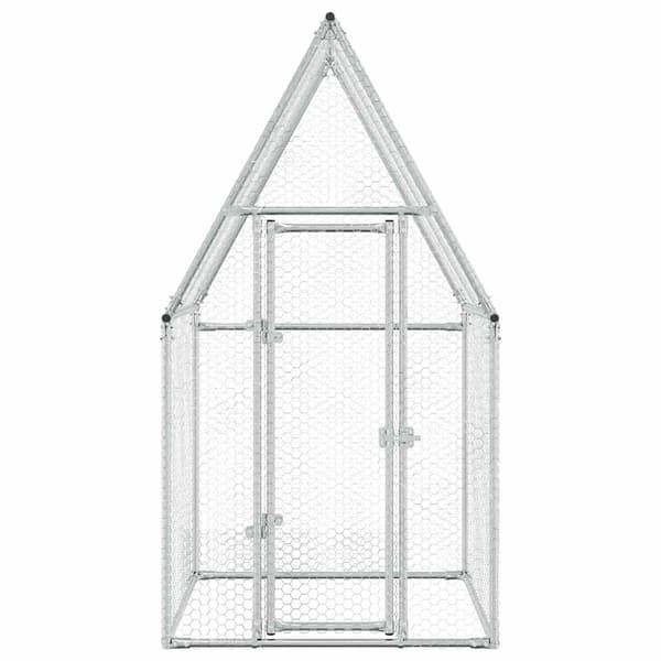 vidaXL Hönsbur silver 100x100x190 cm galvaniserat stål Silver