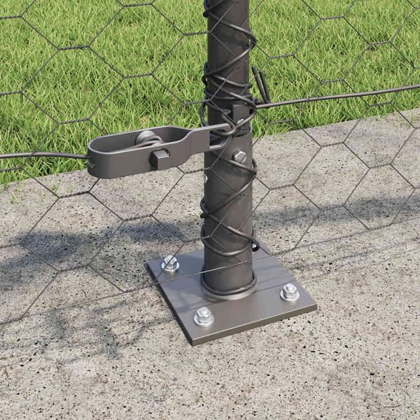 vidaXL Hexagonal stängsel med betongfundament 50 x 0,4 m Grå Mesh Grå