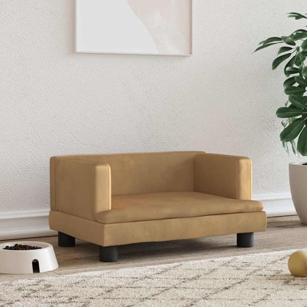 vidaXL Hundbädd brun 60x40x30 cm sammet Brun