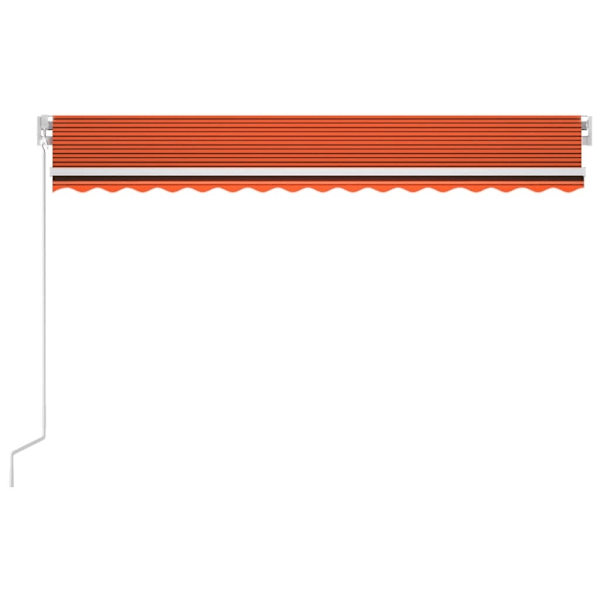 vidaXL Automatisk markis med vindsensor & LED 400x300 cm orange/brun Orange