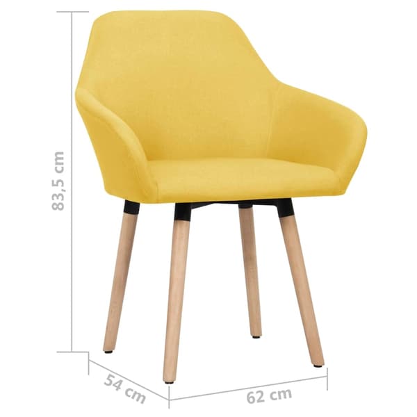 vidaXL Matstolar 2 st gul tyg Gul