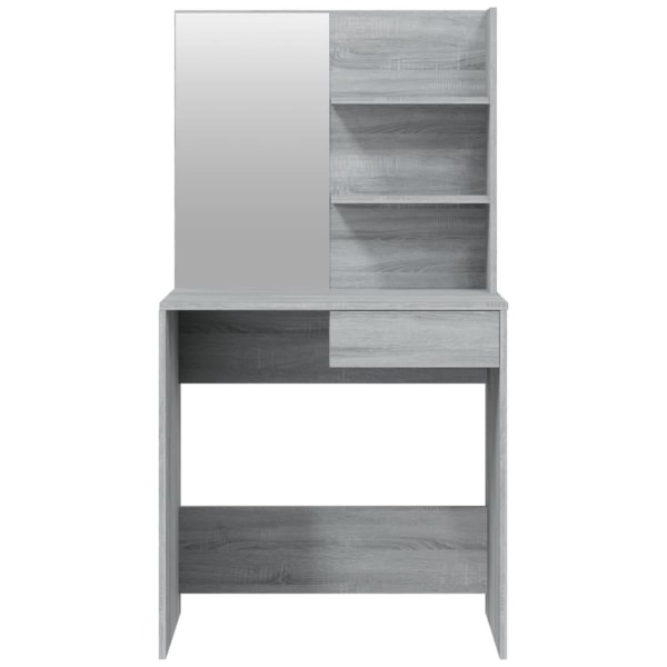 vidaXL Sminkbord med spegel grå sonoma 74,5x40x141 cm Grå