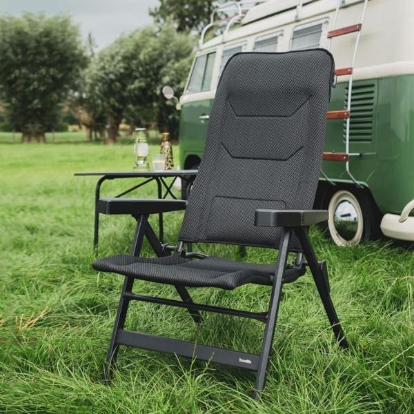 Travellife Hopfällbar lyxig campingstol Monaco Comfort grå grå