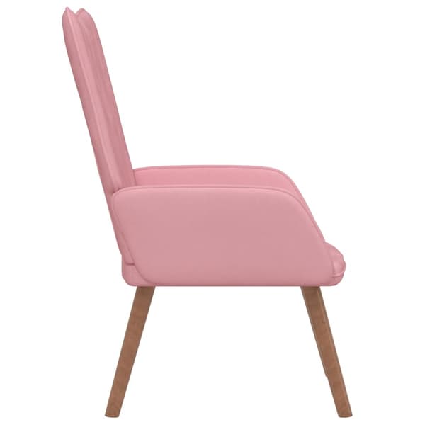 vidaXL Vilstol rosa sammet Rosa