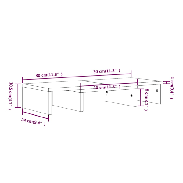 vidaXL Skärmställ 60x24x10,5 cm massiv furu Brun