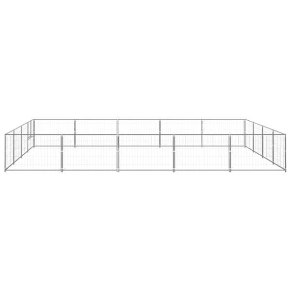 vidaXL Hundgård silver 20 m² stål Silver