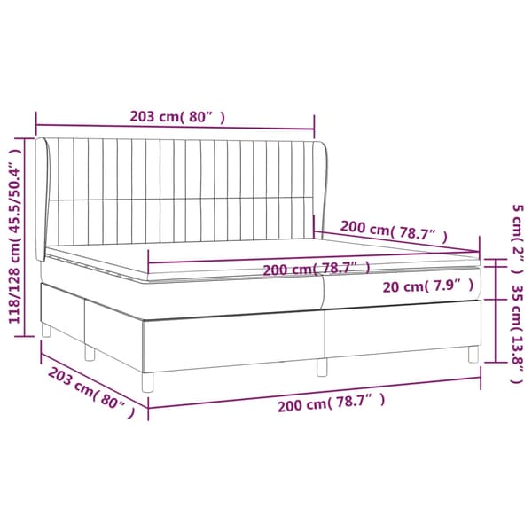 vidaXL Ramsäng med madrass mörkblå 200x200 cm sammet Blå