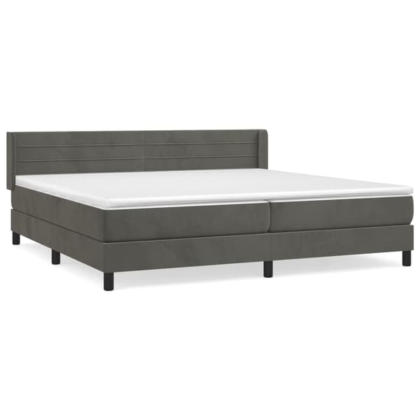 vidaXL Ramsäng med madrass mörkgrå 200x200 cm sammet Grå