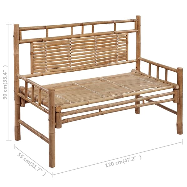 vidaXL Trädgårdsbänk med dyna 120 cm bambu grå