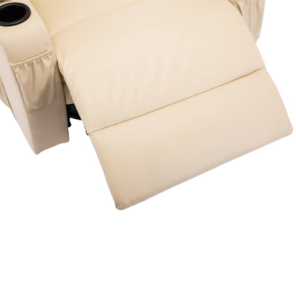 vidaXL Gungande massagefåtölj justerbar gräddvit konstläder Creme