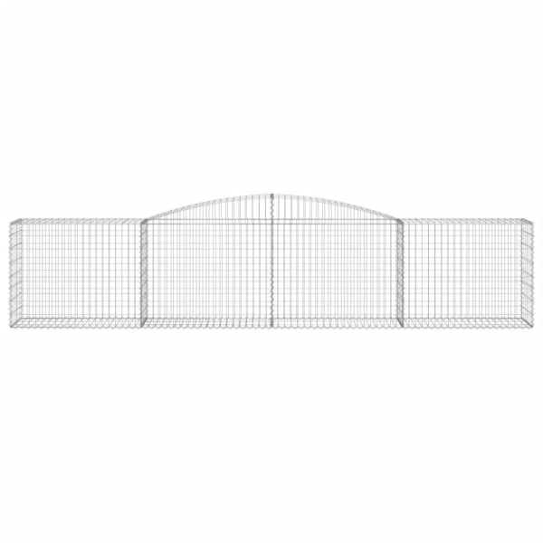 vidaXL Gabioner bågformade 8 st 400x50x80/100 cm galvaniserat järn Silver