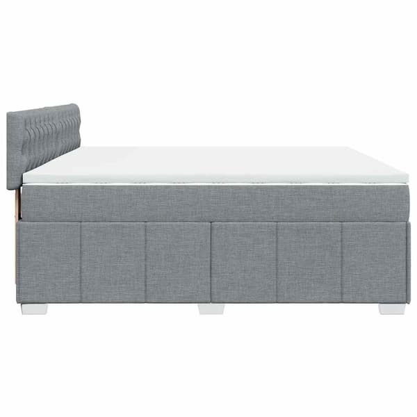 vidaXL Ramsäng med madrass ljusgrå 200x200 cm tyg Grå