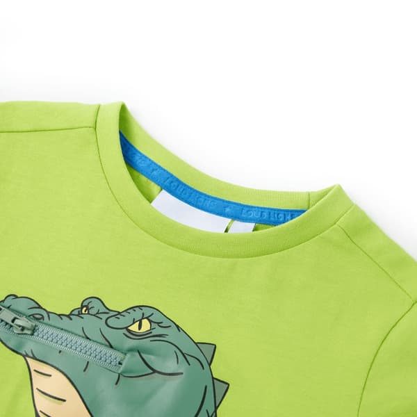 vidaXL T-shirt för barn limegrön 128 Grön