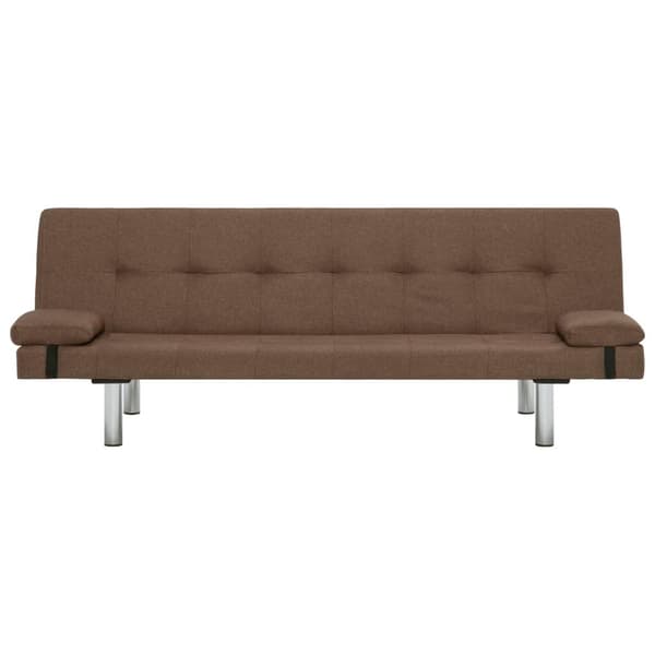 vidaXL Bäddsoffa med två kuddar brun polyester Brun