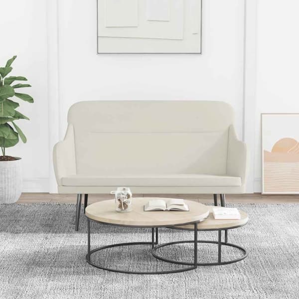vidaXL Bänk gräddvit 110x76x80 cm sammet Kräm