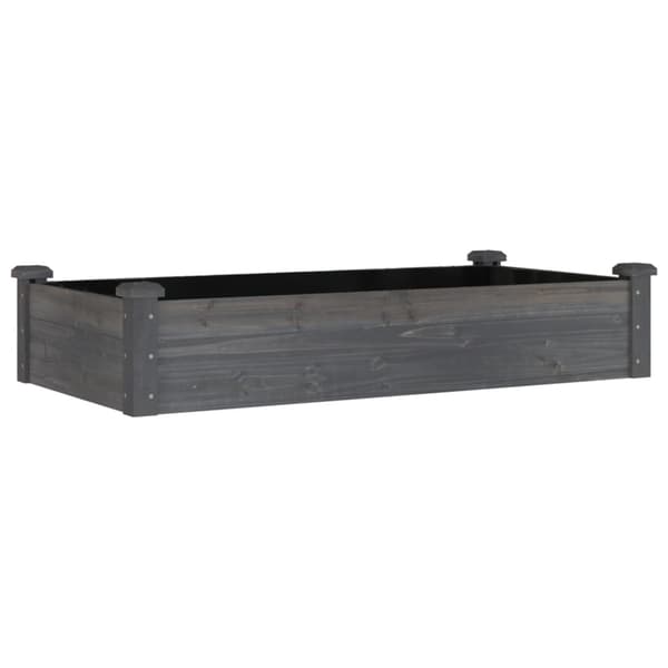vidaXL Odlingslåda med foder grå 120x60x25 cm massivt granträ Grå