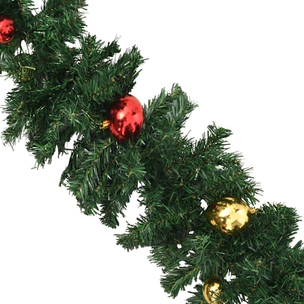 vidaXL Julgirlanger 4 st med julkulor grön 270 cm PVC Grön