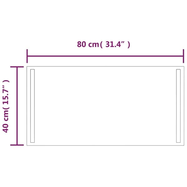 vidaXL Badrumsspegel LED 40x80 cm Transparent