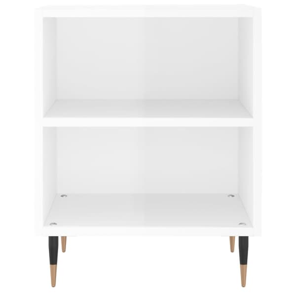 vidaXL Sängbord vit högglans 40x30x50 cm konstruerat trä Vit