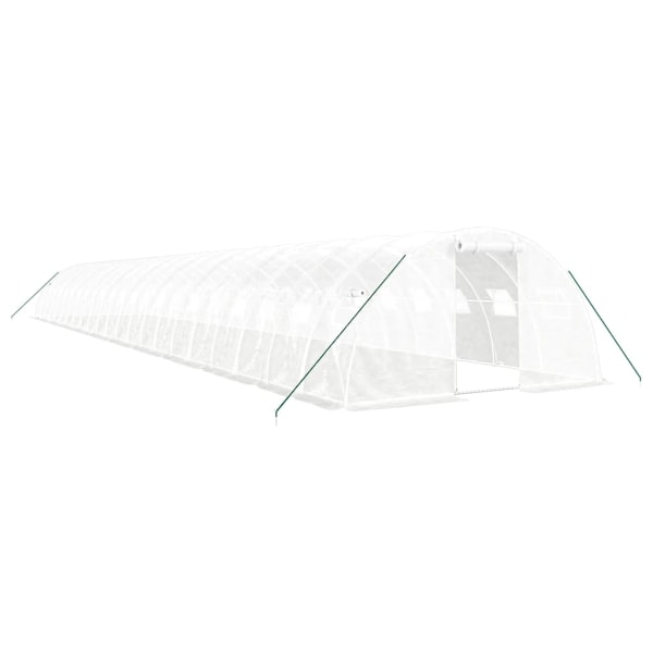 vidaXL Växthus med stålram vit 88 m² 22x4x2 m Vit