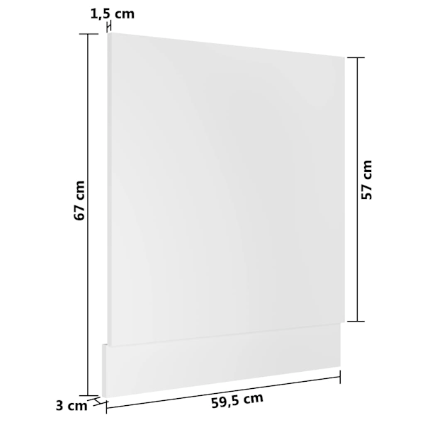 vidaXL Front för diskmaskin “Lyon” vit 59,5x3x67 cm konstruerat trä Vit