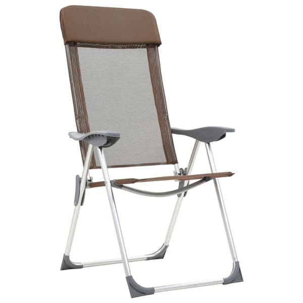 vidaXL Hopfällbara campingstolar 2 st aluminium brun Brun