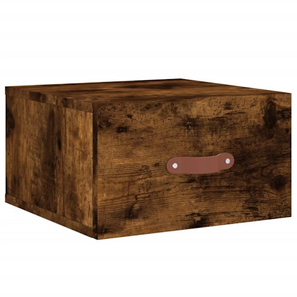 vidaXL Väggmonterat sängbord 2 st rökfärgad ek 35x35x20 cm Brun