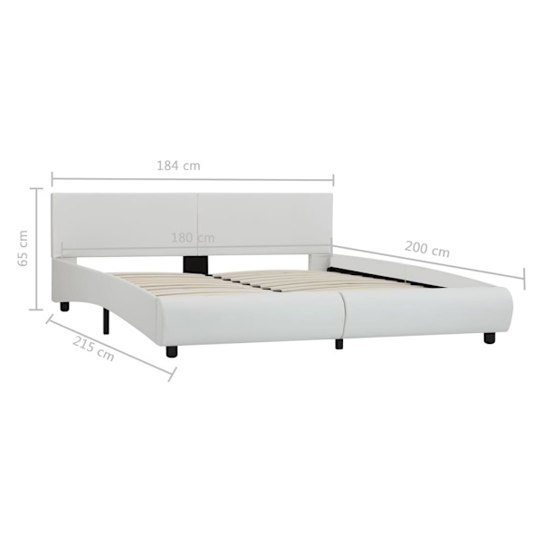 vidaXL Sängram vit konstläder 180x200 cm Vit