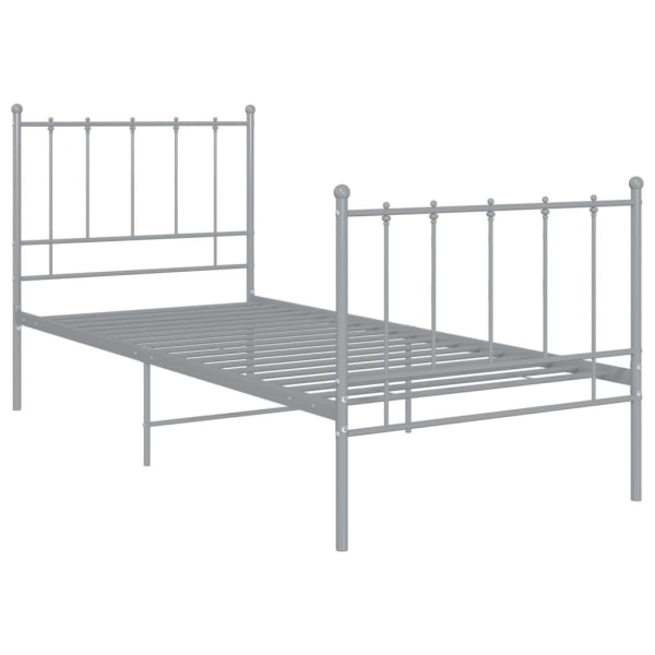 vidaXL Sängram grå metall 100x200 cm grå