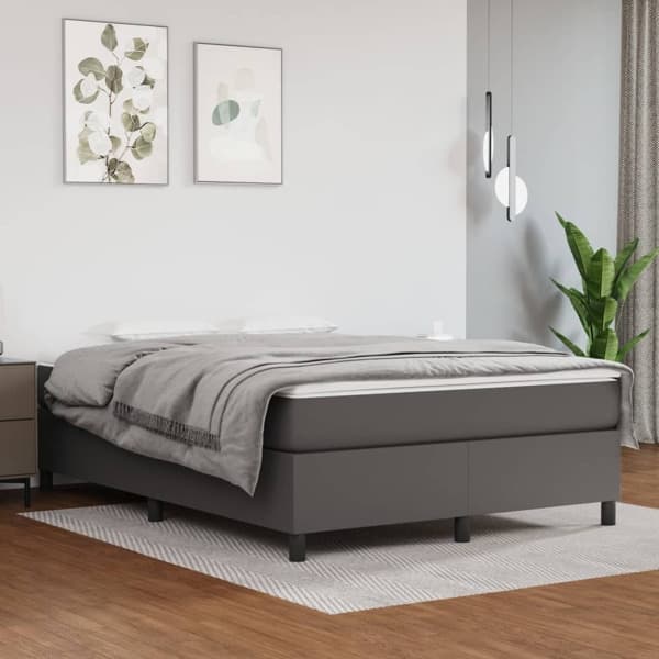 vidaXL Sängram grå 140x200 cm konstläder Grå