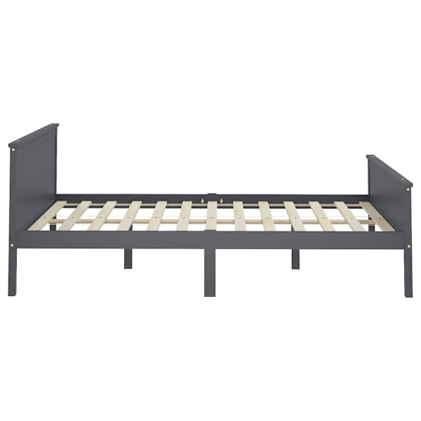 vidaXL Sängram grå massiv furu 160x200 cm Grå