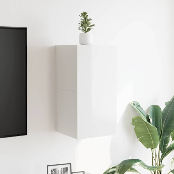 vidaXL Väggmonterade tv-skåp 2 st vit högglans 30,5x30x30 cm Vit