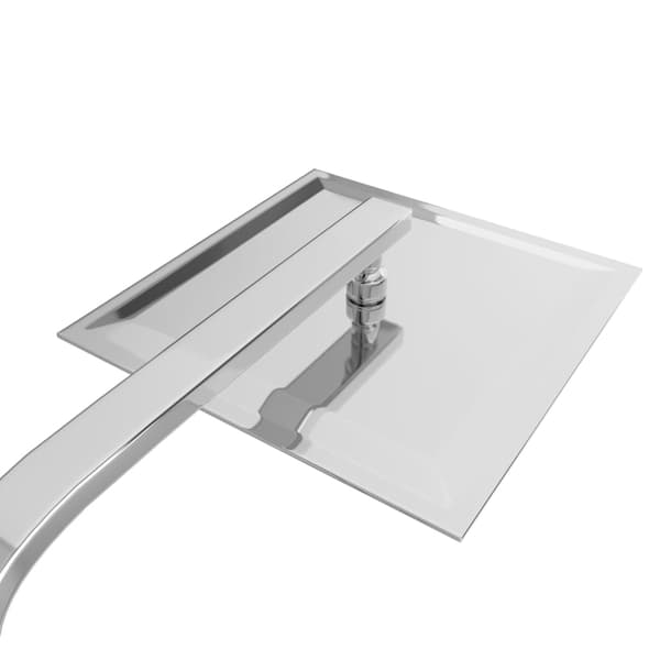 vidaXL Dusch med handdusch och termostat rostfritt stål Silver