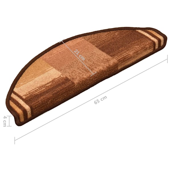vidaXL Trappstegsmattor självhäftande 10 st 65x21x4 cm brun Brun