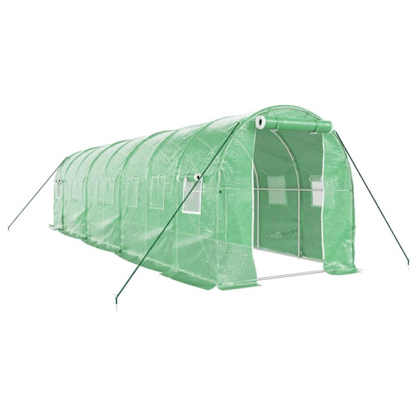 vidaXL Växthus med stålram grön 16 m² 8x2x2 m Grön