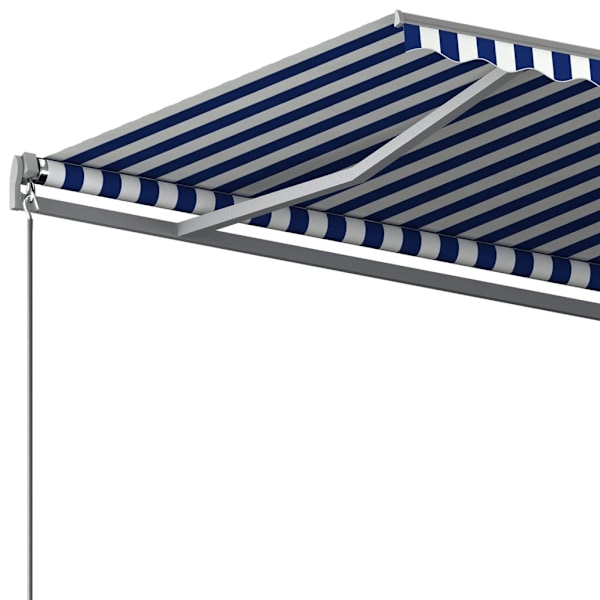 vidaXL Fristående markis automatisk 500x350 cm blå/vit Blå